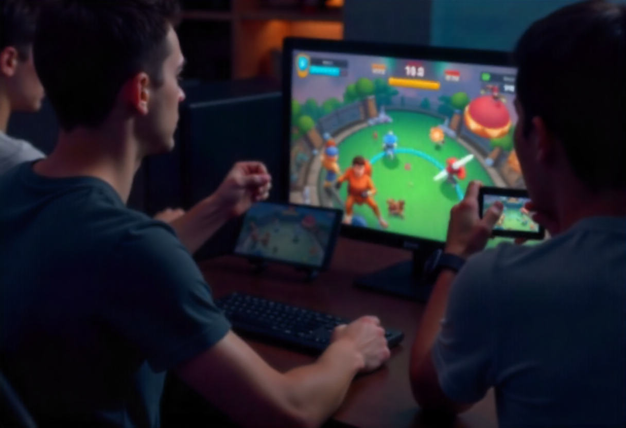 Female gamers celebrating